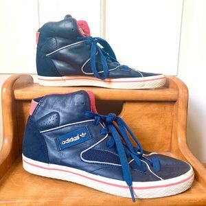 Adidas Blue and Pink “Honeyball Mid” Top Sneakers